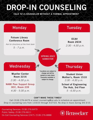 drop-in counseling flyer