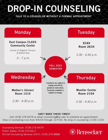drop-in counseling flyer