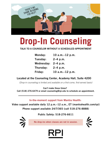 drop-in counseling flyer